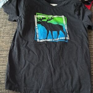 Abercrombie & Fitch Kids Black Tee with Moose Graphic